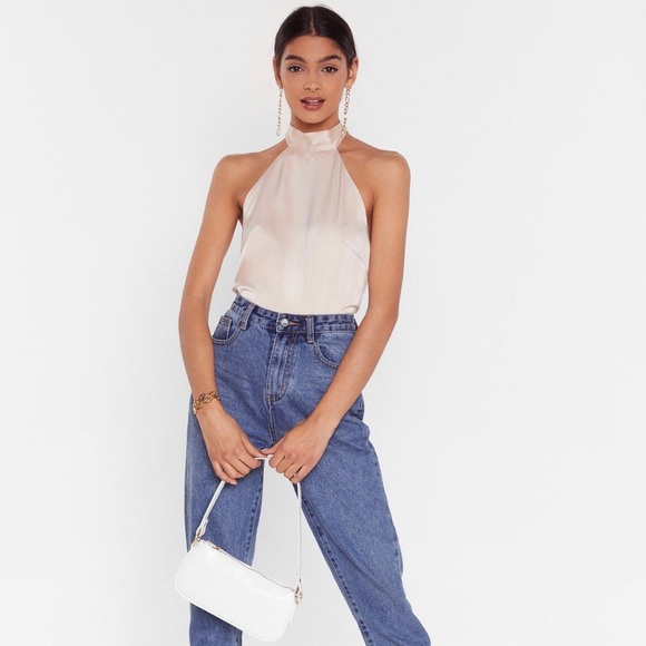 Nasty Gal Satin Bow Halter Top - Picture 3 of 5